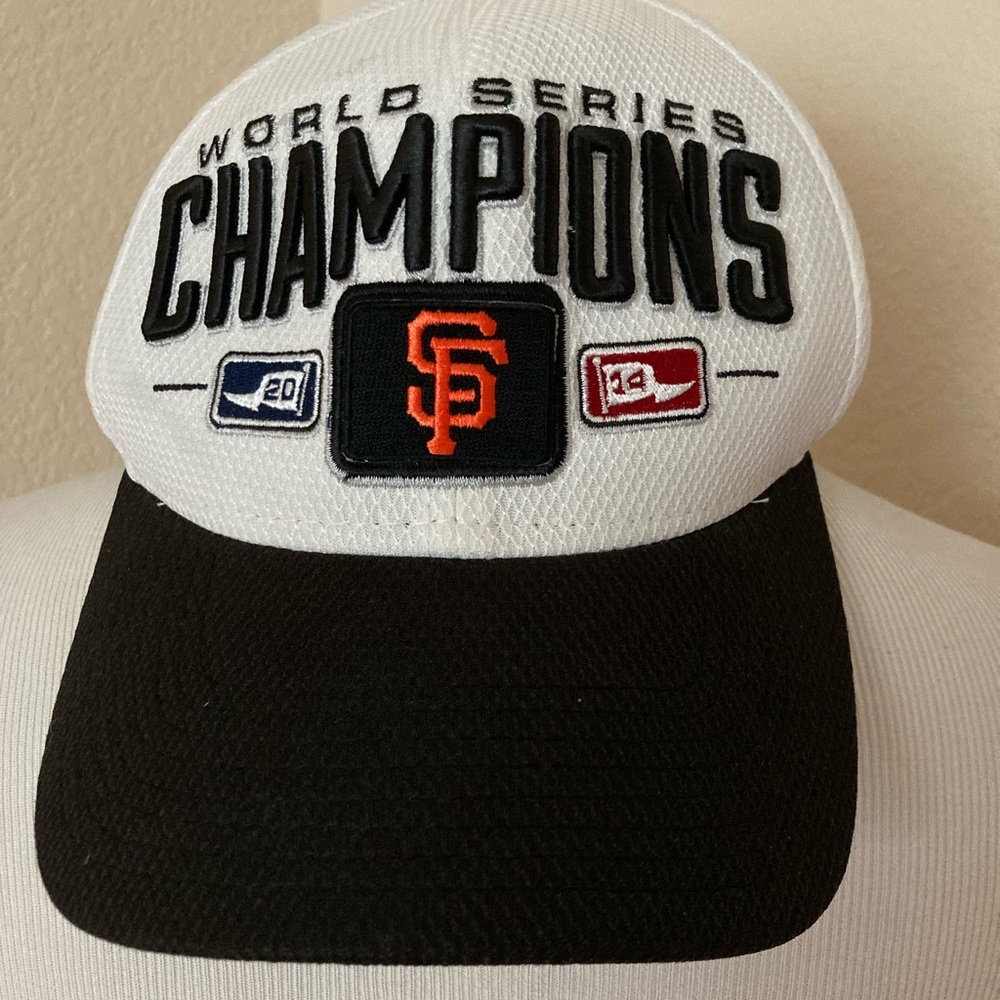 MLB hat World Series 2014 SF Giants white black baseball hat stretchy size M/ L